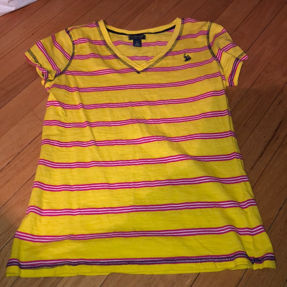 Yellow and pink polo T-shirt